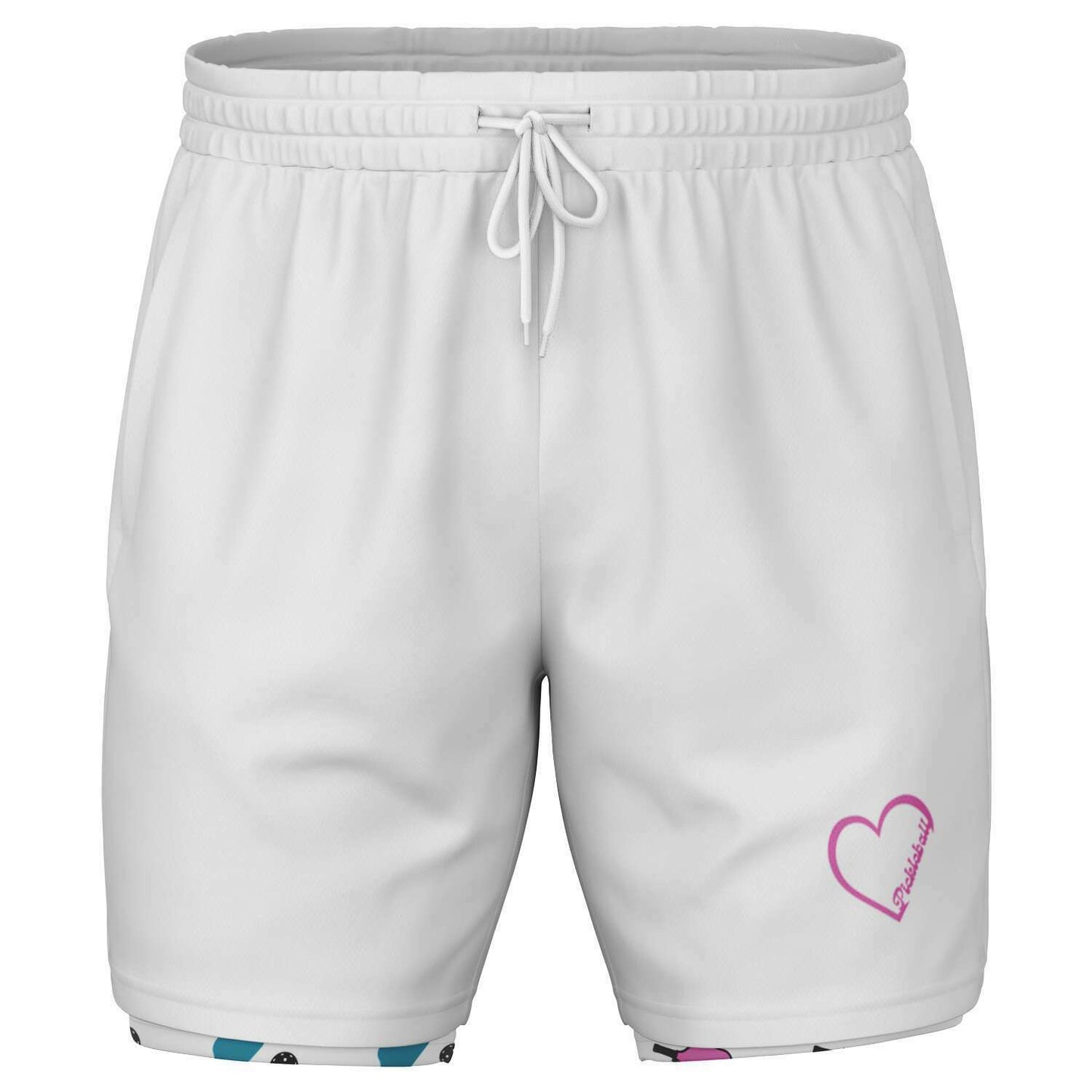 White 2-in-1 Athletic Shorts (Long)