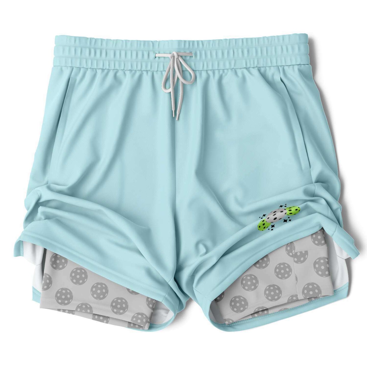 Teal & Gray 2-in-1 Athletic Shorts (Long)