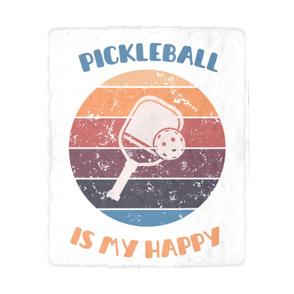 Pickleball Is My HAPPY Microfiber Fleece Blanket