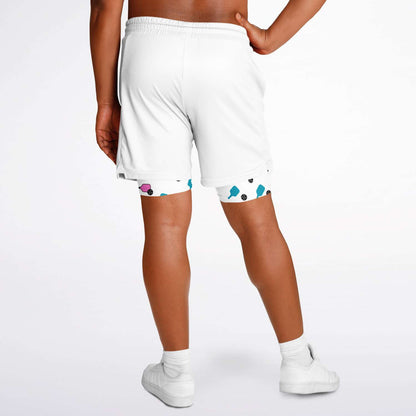 White 2-in-1 Athletic Shorts (Long)