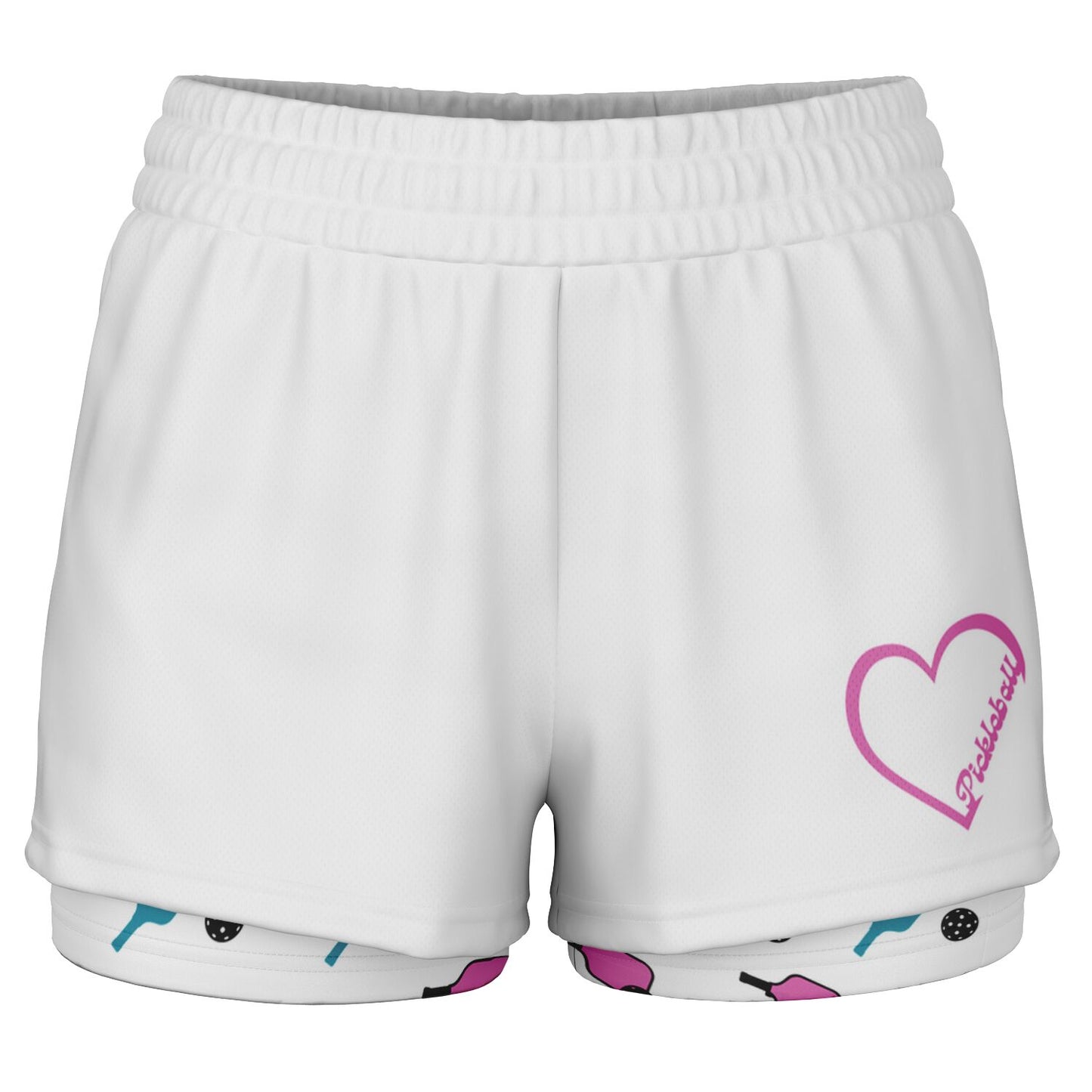 White 2-in-1 Athletic Shorts (Short)