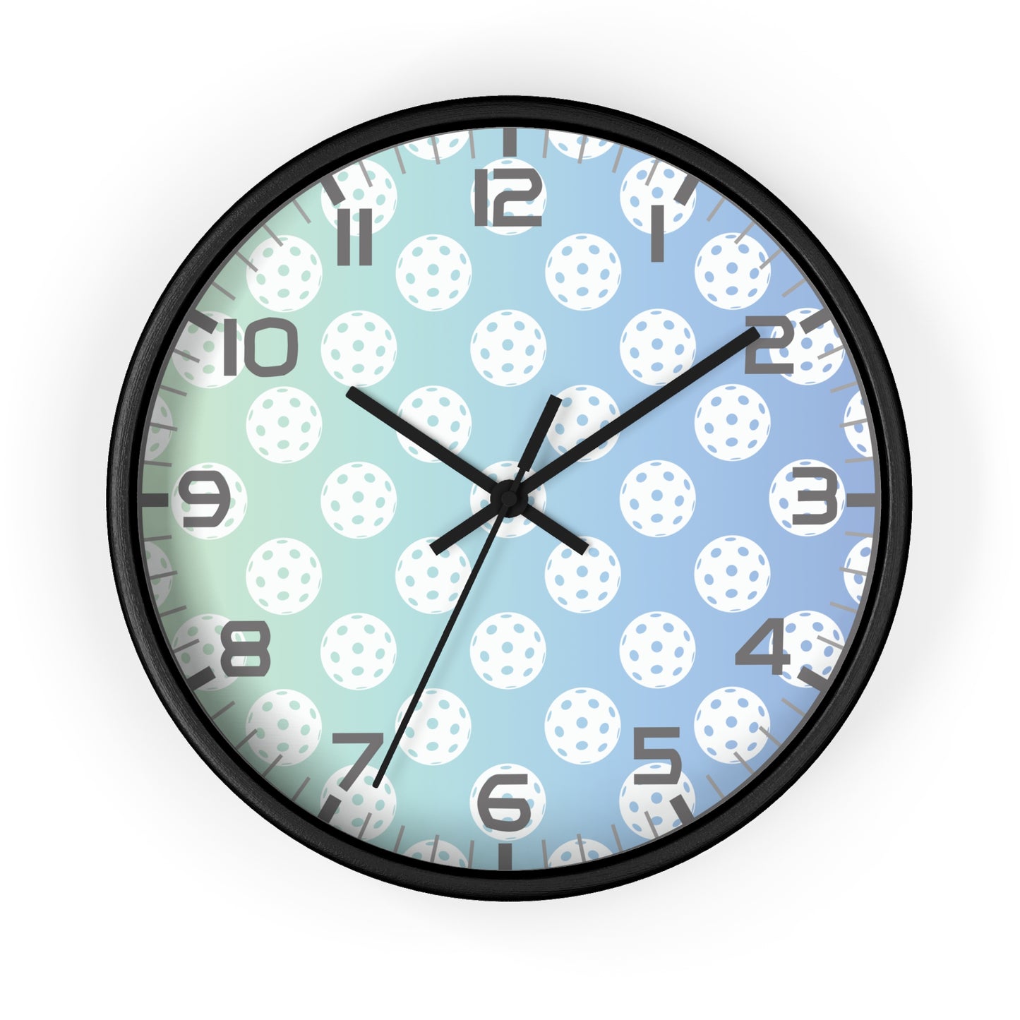 Teal & Blue Pickleball Wall Clock