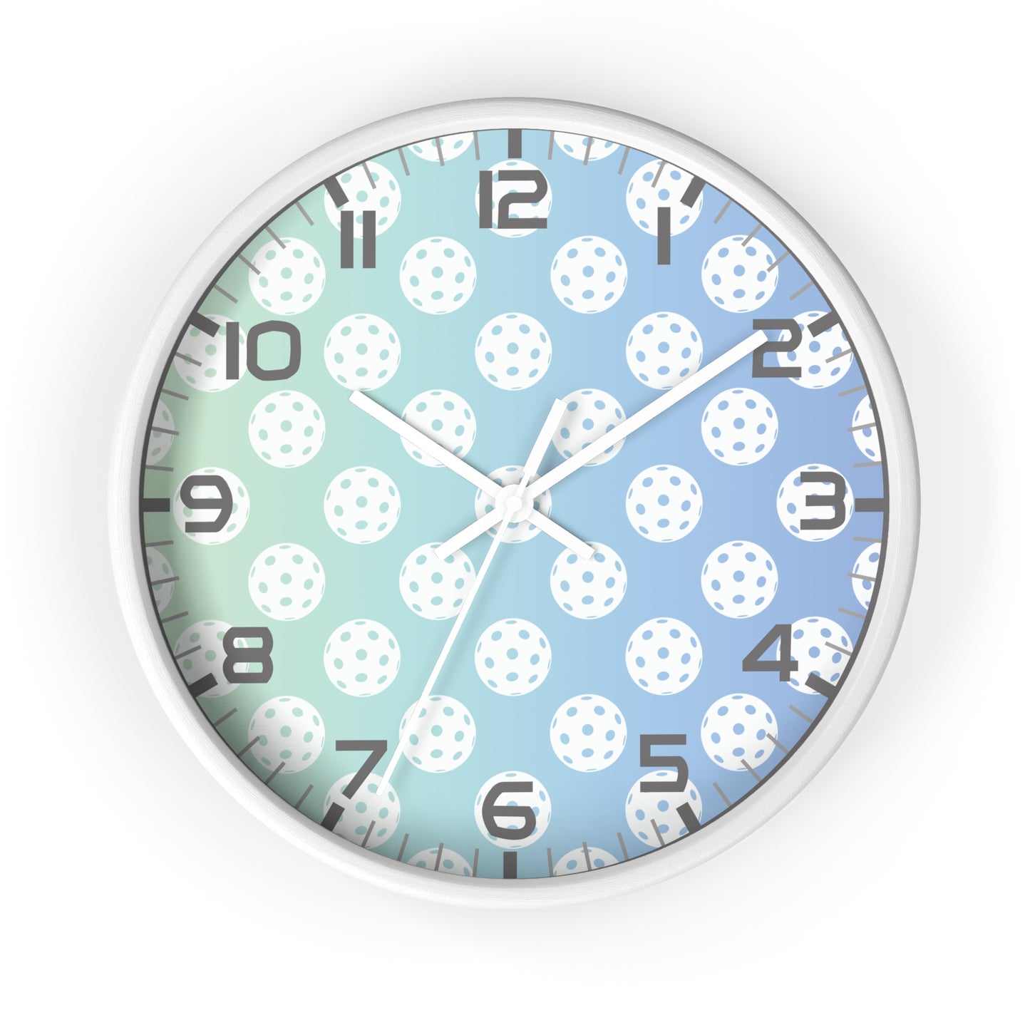 Teal & Blue Pickleball Wall Clock