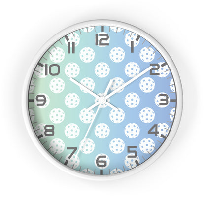 Teal & Blue Pickleball Wall Clock