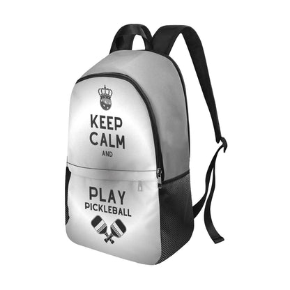 Keep Calm Fabric Backpack with Side Mesh Pockets