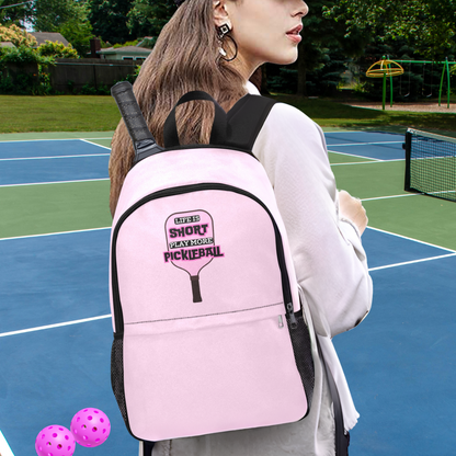 Life Is Short Pickleball Backpack with Mesh Side Pockets