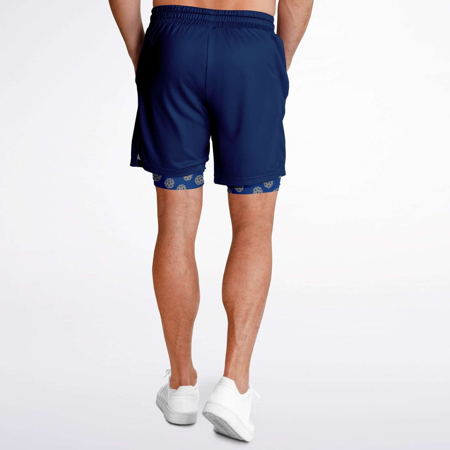 Navy 2-in-1 Athletic Shorts (Long)