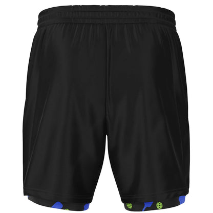 Black & Purple 2-in-1 Athletic Shorts (Long)