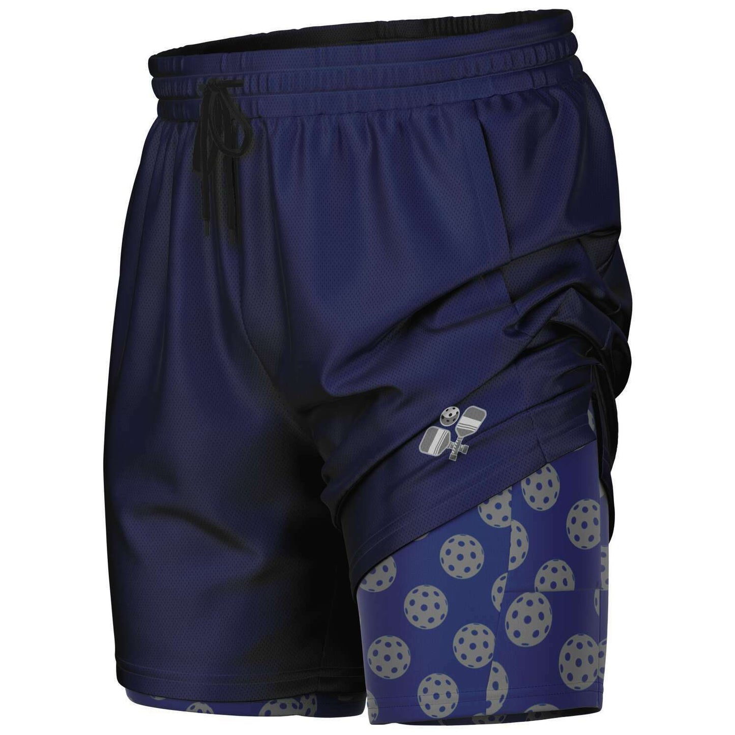 Navy 2-in-1 Athletic Shorts (Long)