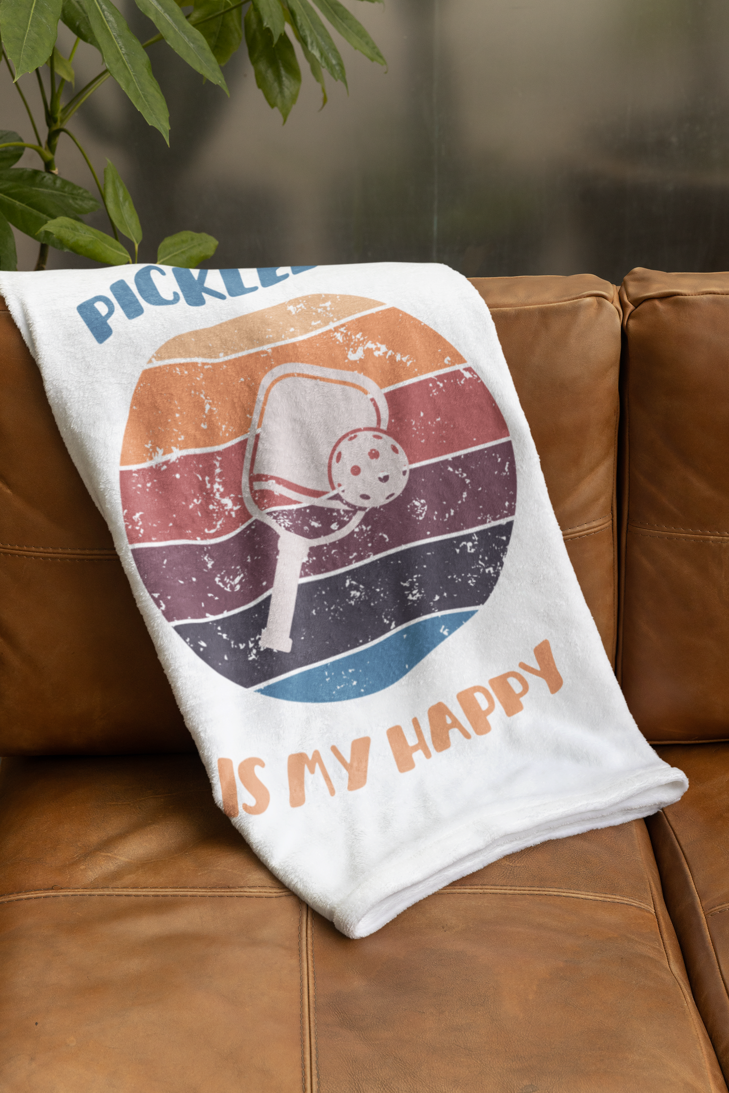 Pickleball Is My HAPPY Microfiber Fleece Blanket