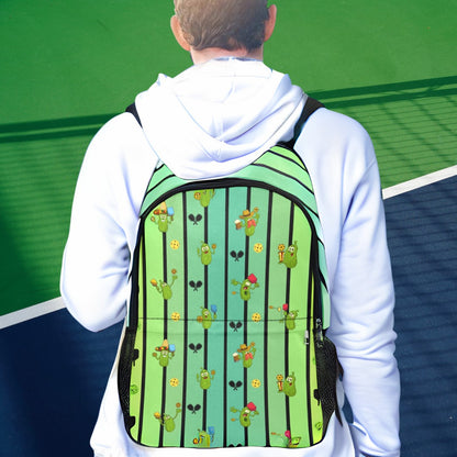 Pickleball Characters Backpack with Side Mesh Pockets