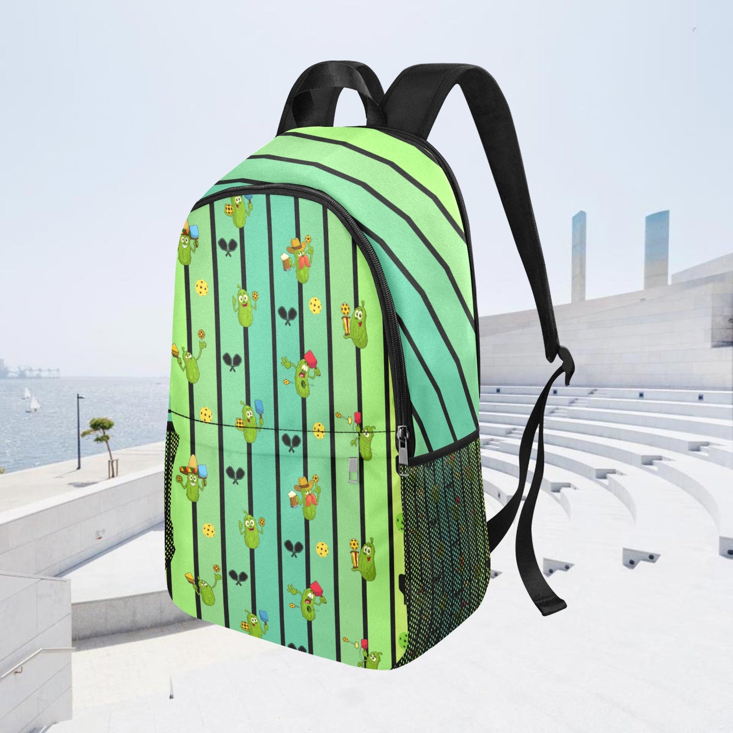 Pickleball Characters Backpack with Side Mesh Pockets