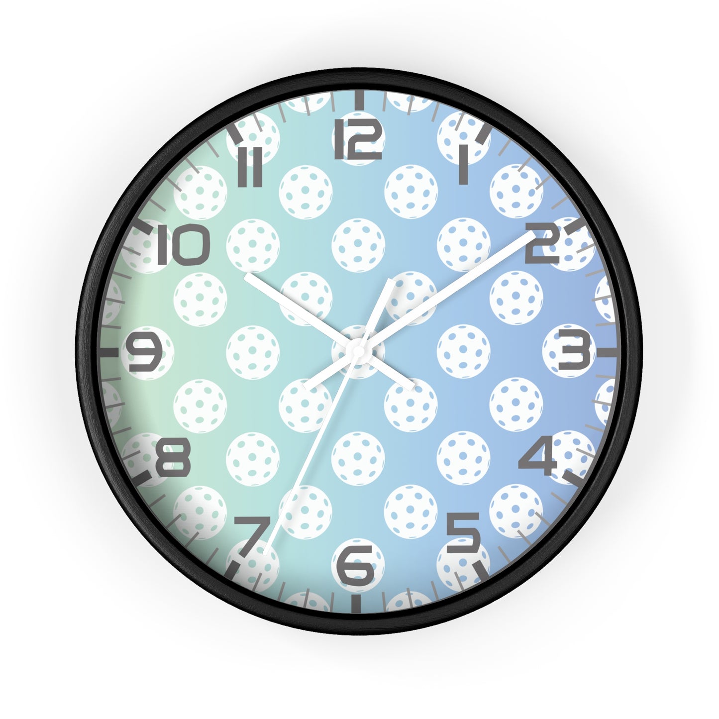 Teal & Blue Pickleball Wall Clock