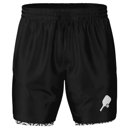 Black & White 2-in-1 Athletic Shorts (Long)