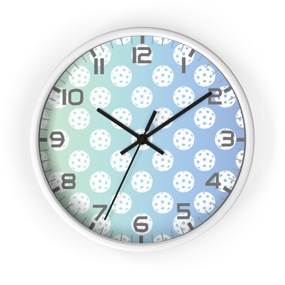 Teal & Blue Pickleball Wall Clock