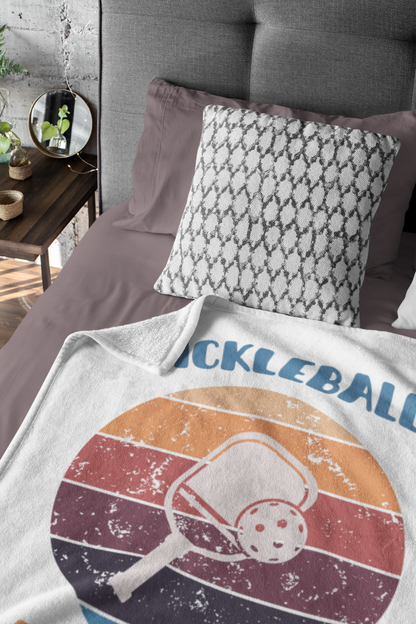 Pickleball Is My HAPPY Microfiber Fleece Blanket