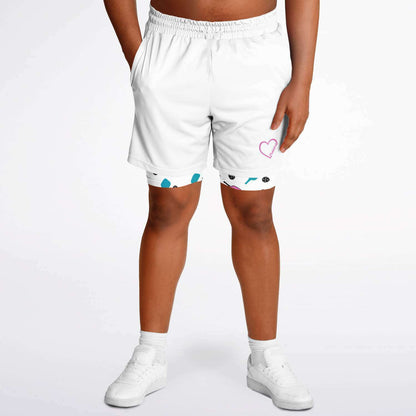 White 2-in-1 Athletic Shorts (Long)