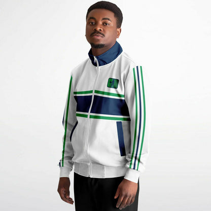 White, Navy & Green Pickleball Jacket