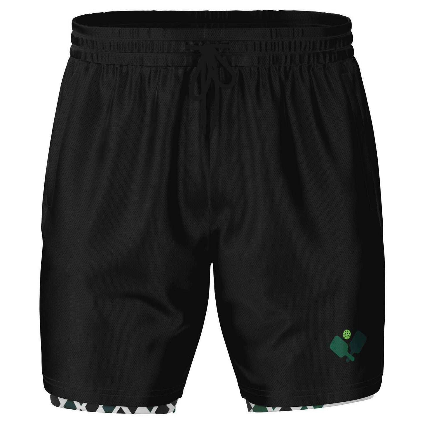 Black & Green 2-in-1 Athletic Shorts (Long)