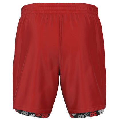 Red & Black 2-in-1 Athletic Shorts (Long)