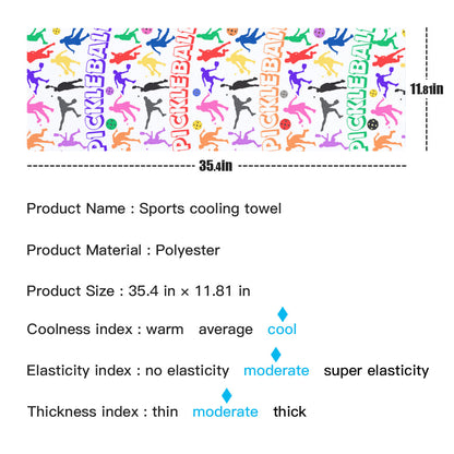 Colorful Pickleball COOLING Towel