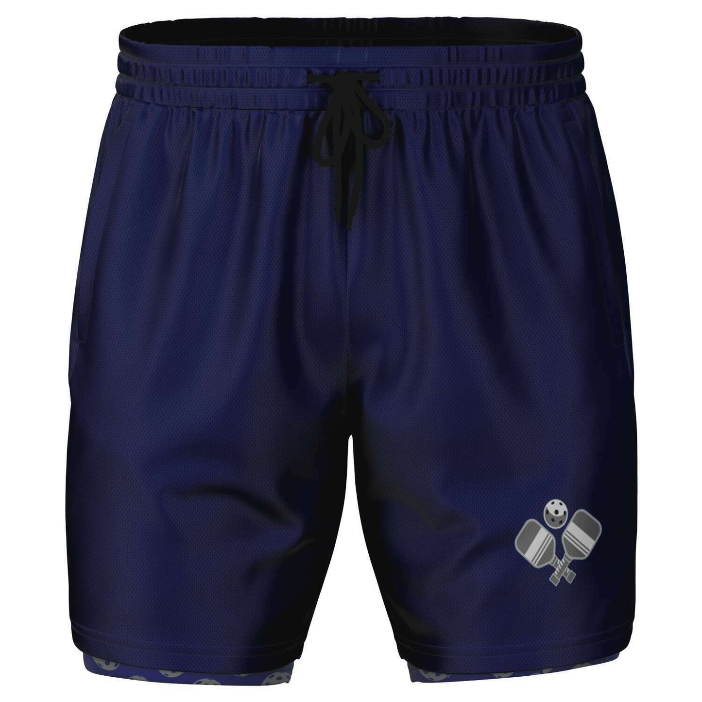 Navy 2-in-1 Athletic Shorts (Long)