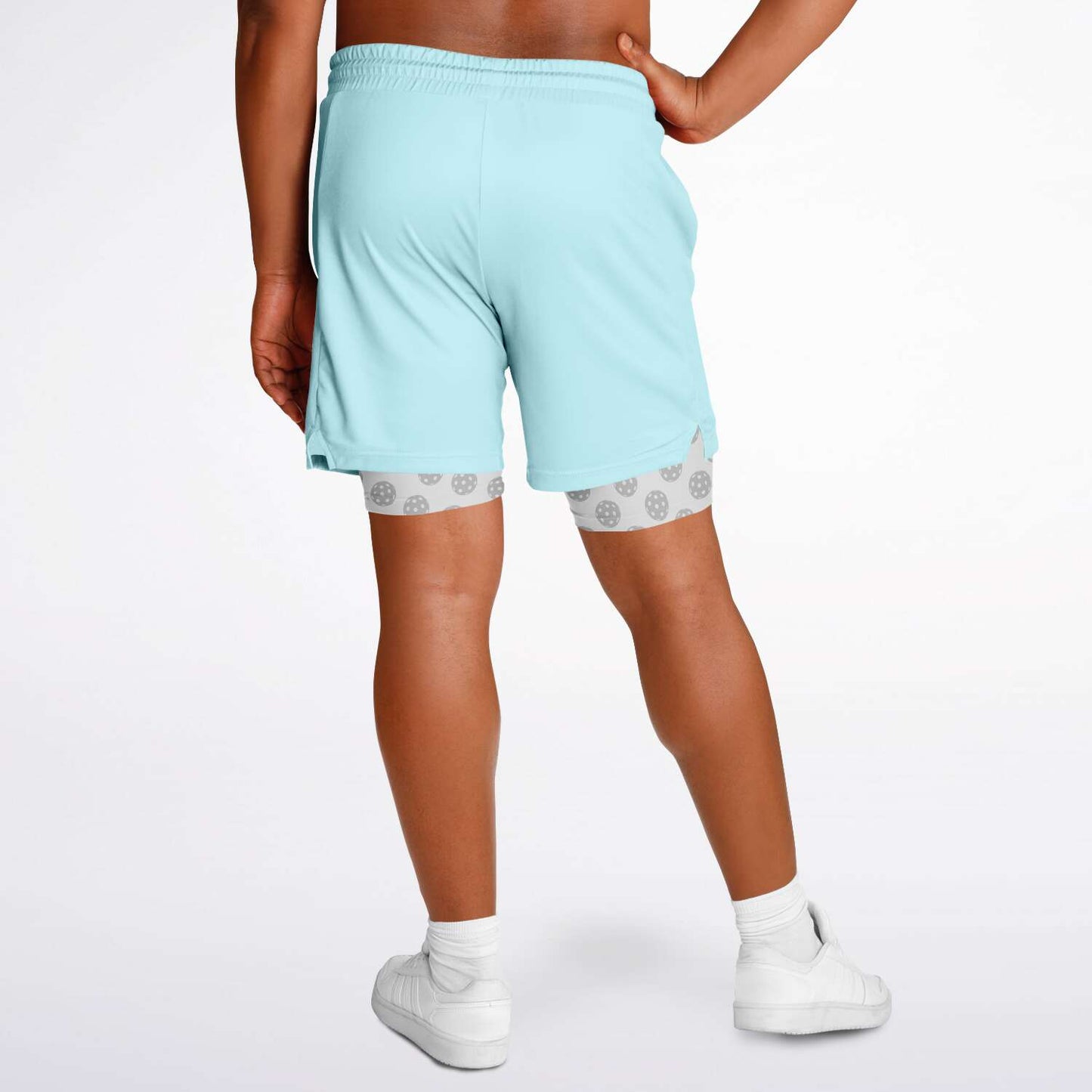 Teal & Gray 2-in-1 Athletic Shorts (Long)