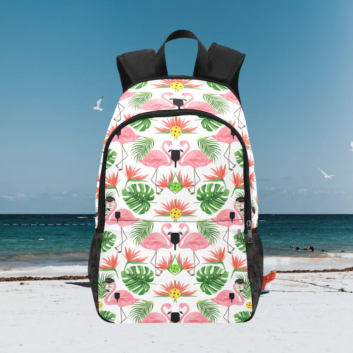 Flamingo Backpack with Side Mesh Pockets