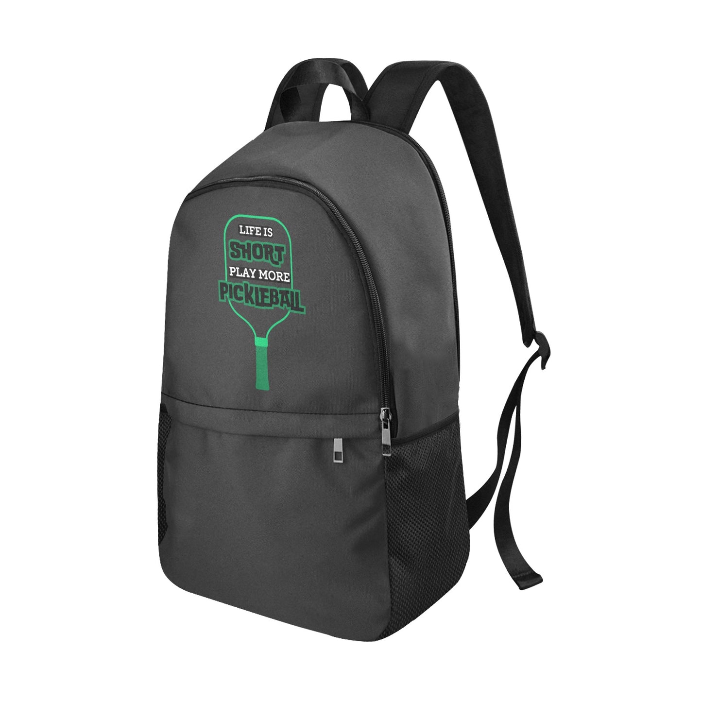 Life Is Short Pickleball Backpack with Mesh Side Pockets