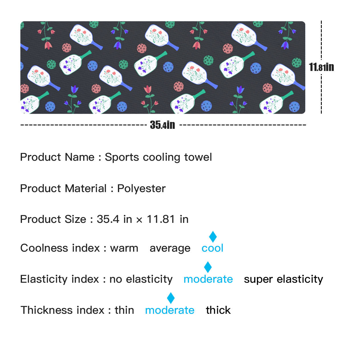 Floral Paddles COOLING Towel