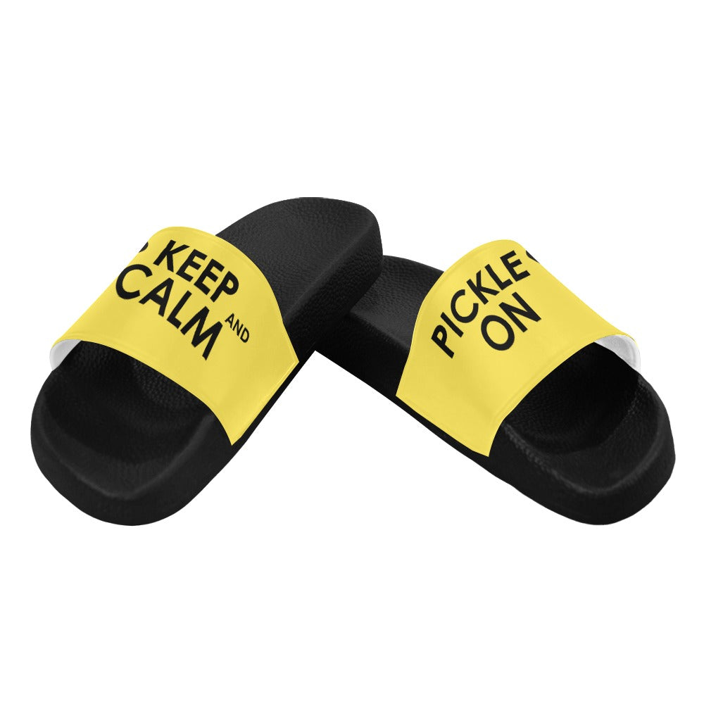 Keep Calm & Pickle On Slide Sandals