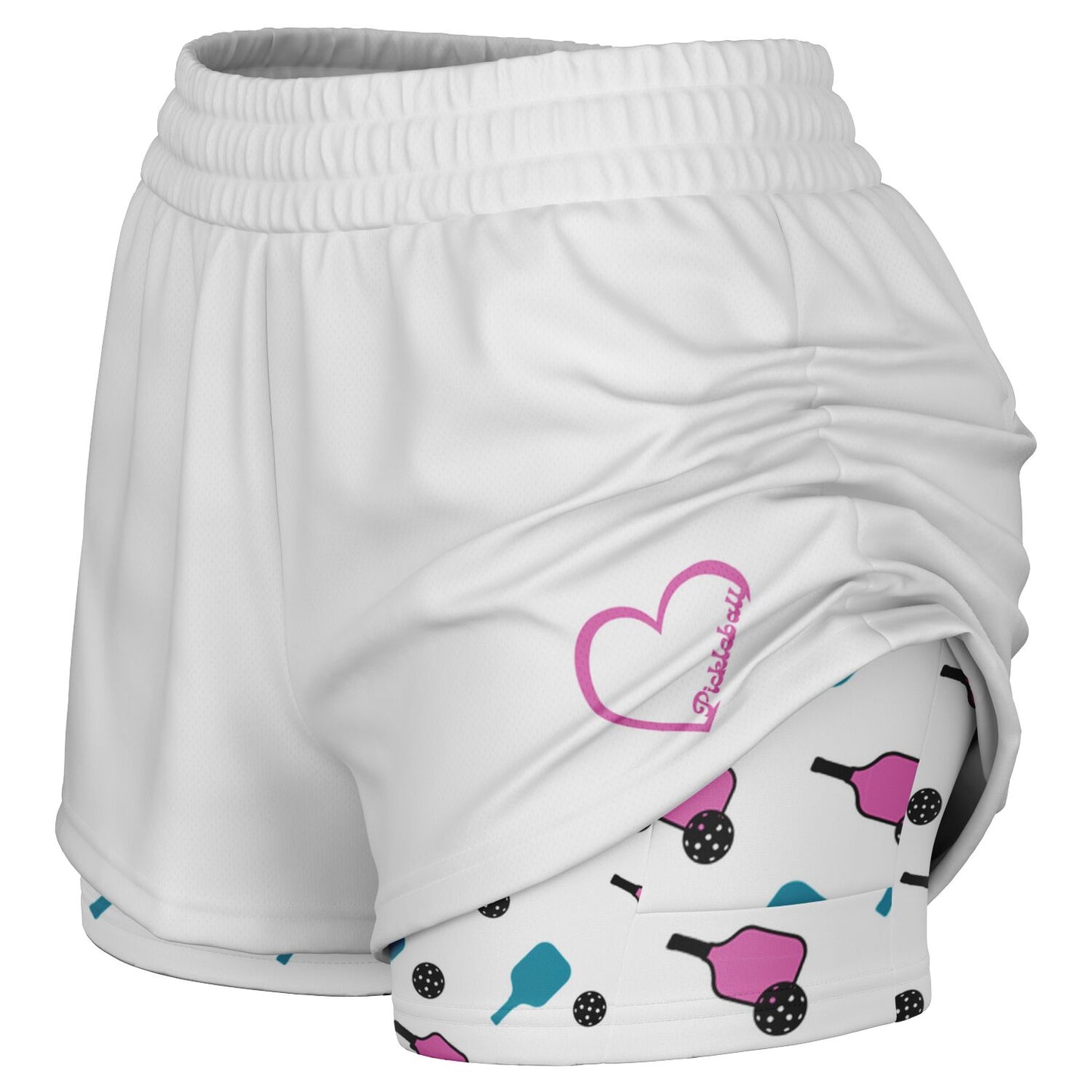 White 2-in-1 Athletic Shorts (Short)