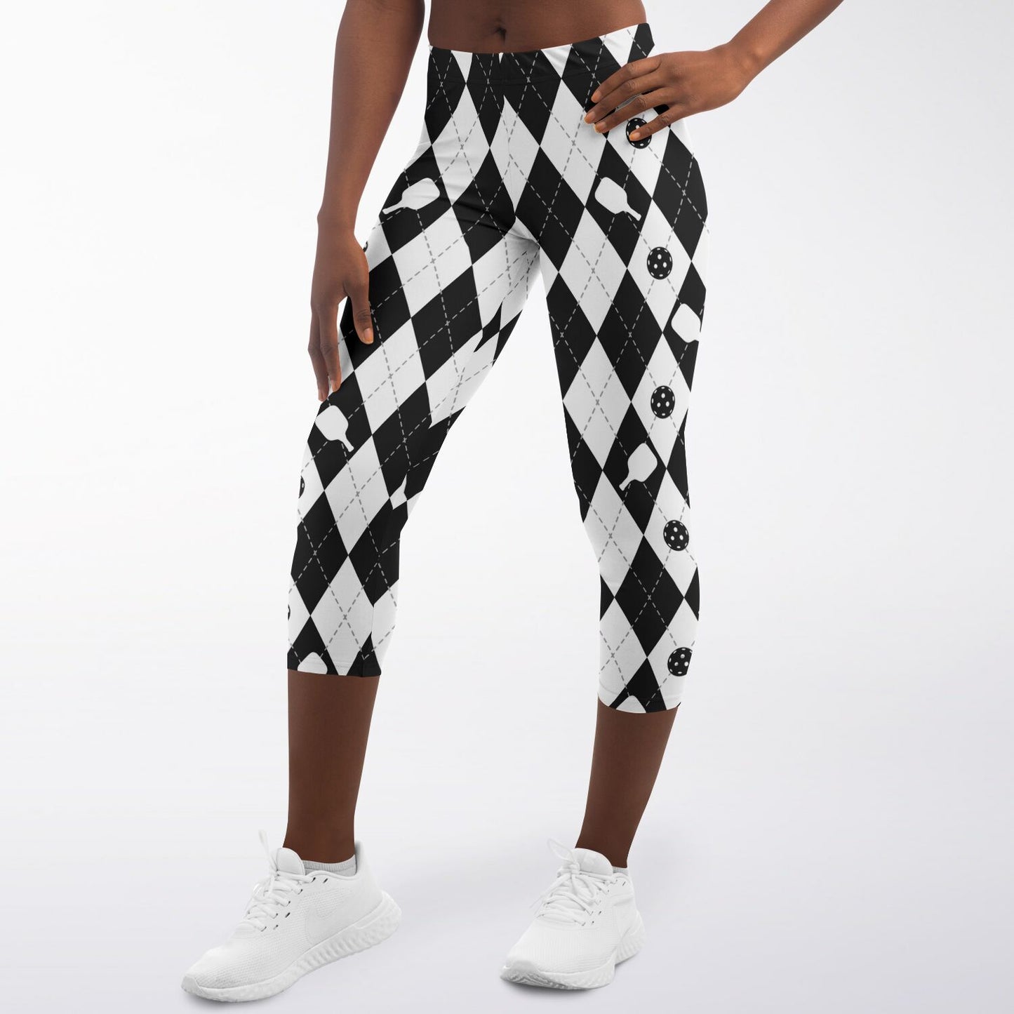 Black & White Argyle Capris