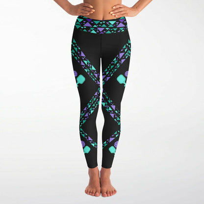 Teal & Purple High Waisted Leggings