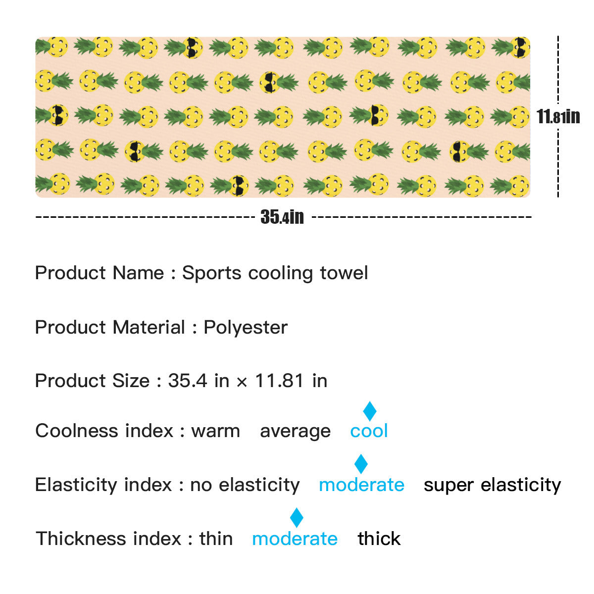 Pineapple COOLING Towel