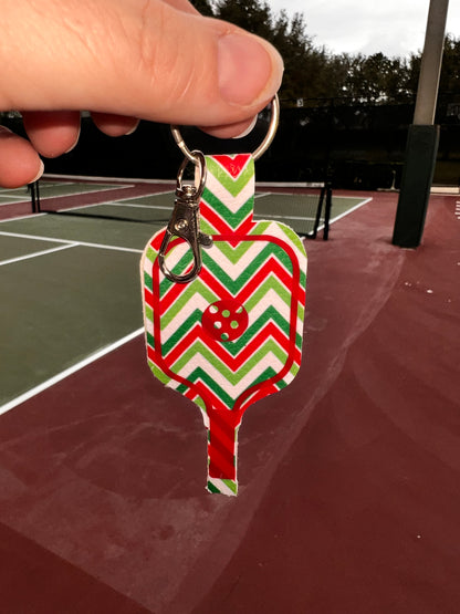 Faux Leather Pickleball Paddle Keychains