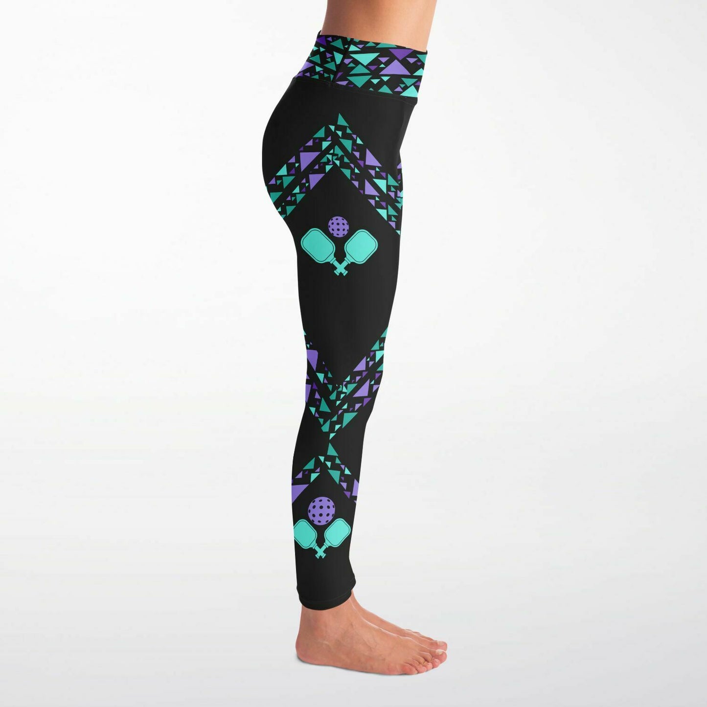 Teal & Purple High Waisted Leggings