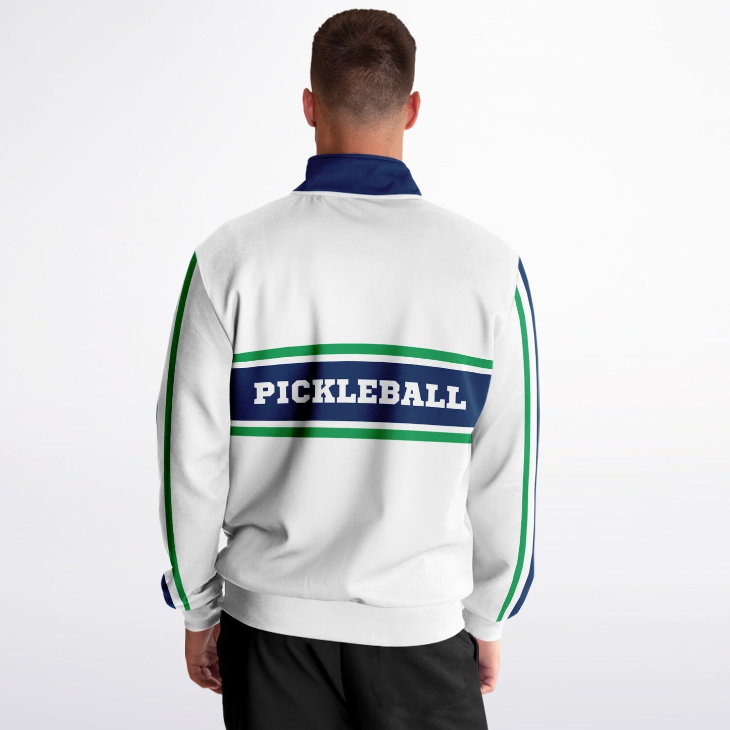 White, Navy & Green Pickleball Jacket