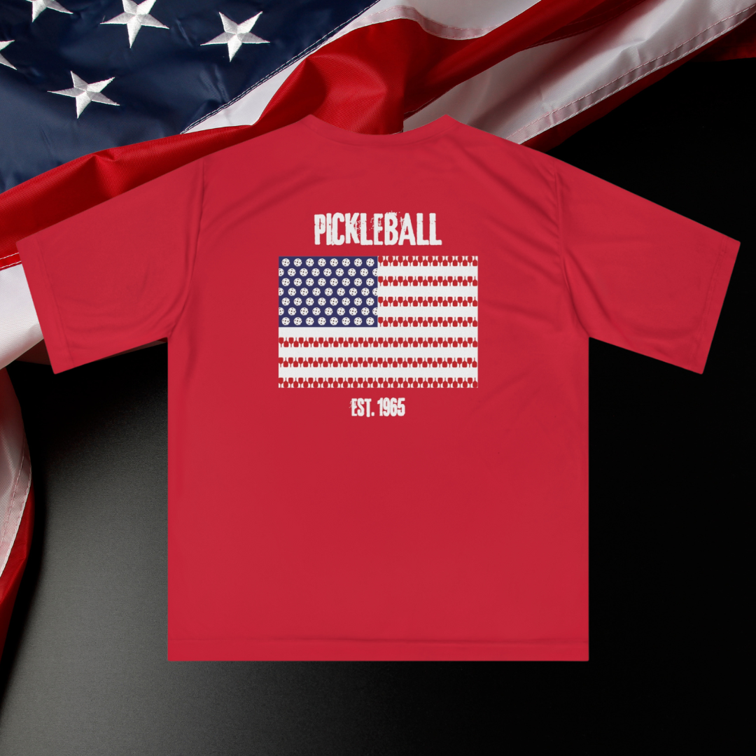 American Flag Pickleball Performance T-Shirt