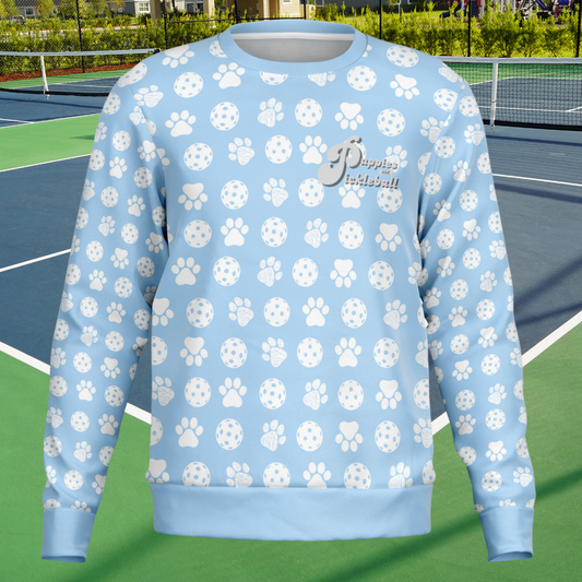 Puppies & Pickleball Sweatshirt (Baby Blue)