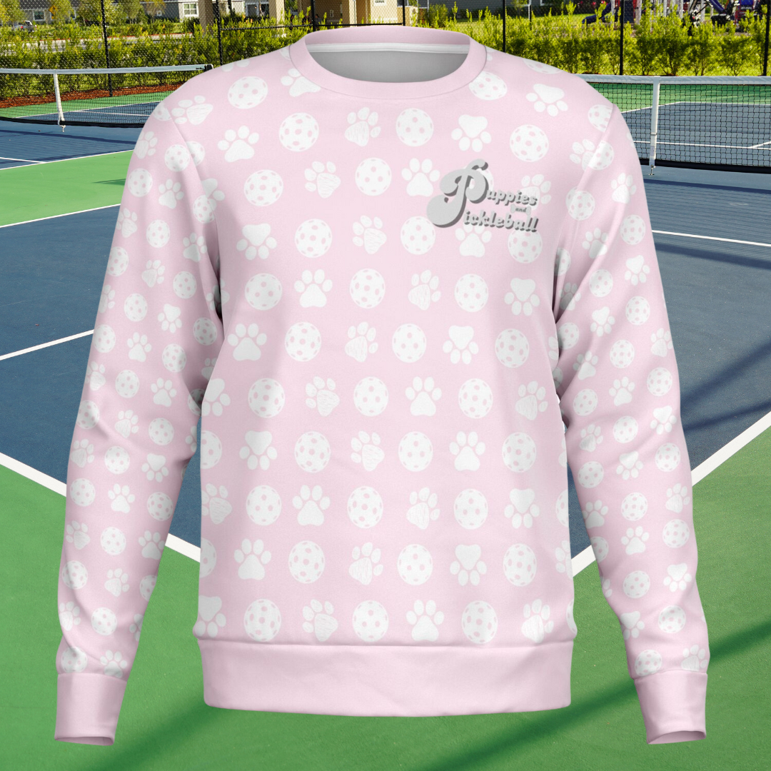 Puppies & Pickleball Sweatshirt (Soft Pink)