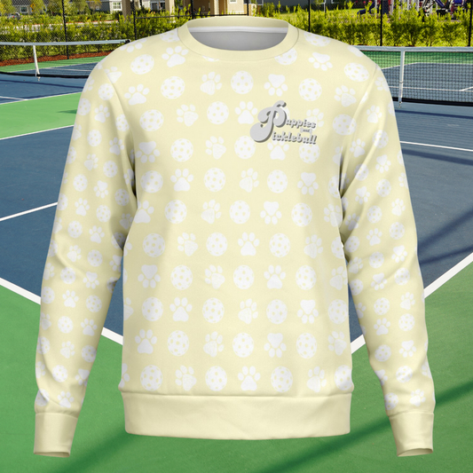 Puppies & Pickleball Sweatshirt (Pale Yellow)