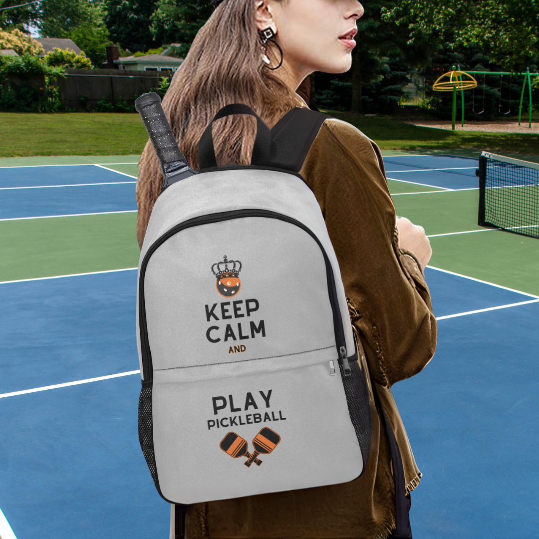 Keep Calm Pickleball Backpack with Side Mesh Pockets