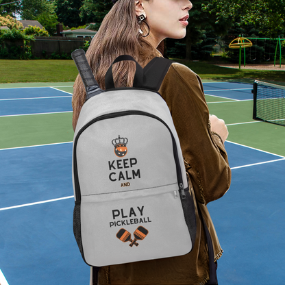 Keep Calm Pickleball Backpack with Side Mesh Pockets