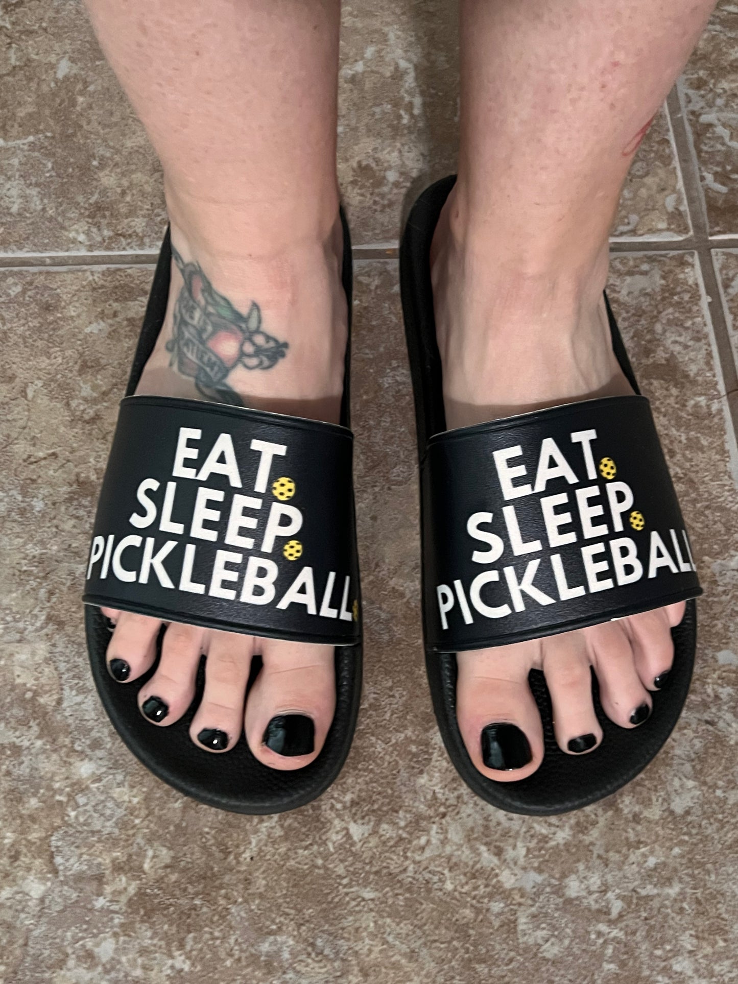 EAT. SLEEP. PICKLEBALL. Slide Sandals