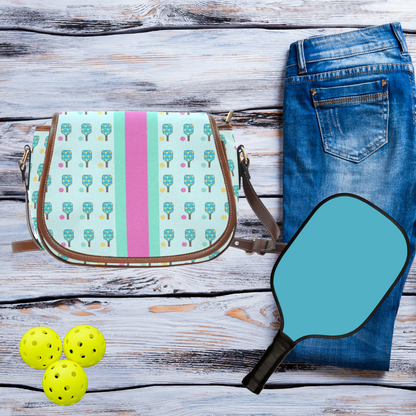 Blue Pickleball Paddle Crossbody Bag