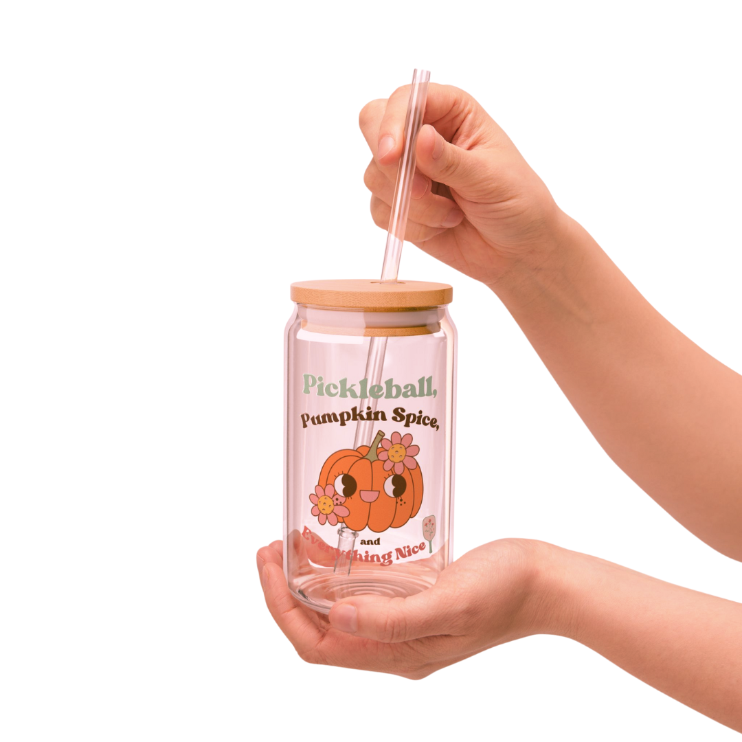 FALL Glass Can Cup - Pumpkin Spice, Pickleball & Everything Nice