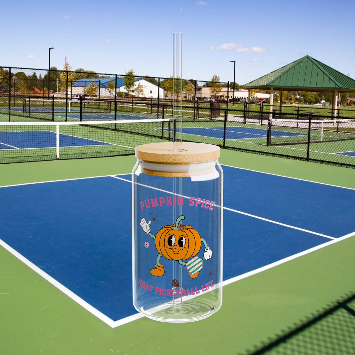 FALL Glass Can Cup - Pumpkin Spice & That Pickleball Life