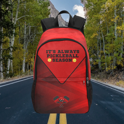 It's Always Pickleball Season Backpack with Side Mesh Pockets