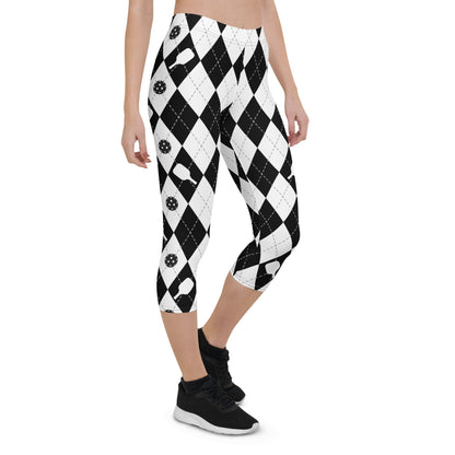 Black & White Argyle Capris